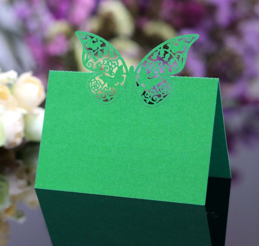 Wedding Invitations 50pcslot Laser Cut Butterfly Table Name Cards Place Cards Guest Names Mark Party Decoration Favors ZZ