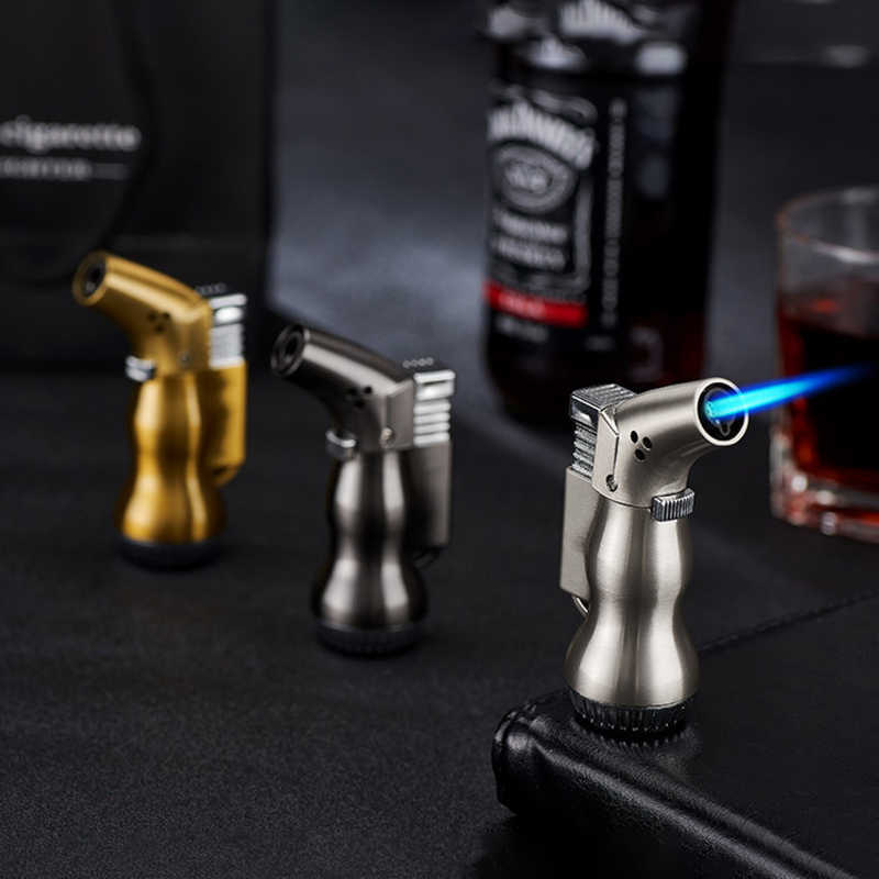Windproof Flame Lighter Jet Torch Turbo Metal Refillable Adjustable Butane No Gas Cooking Welding Gun Ignition Tool 6WDR W260202