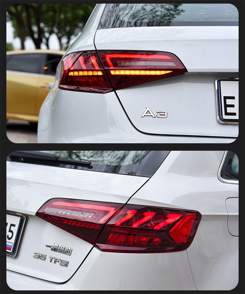 Car Tail Lights for Audi A3 LED Tail Light 2013-20 19 S3 Sportback Rear Lamp LED Turn Signal Taillight Reverse