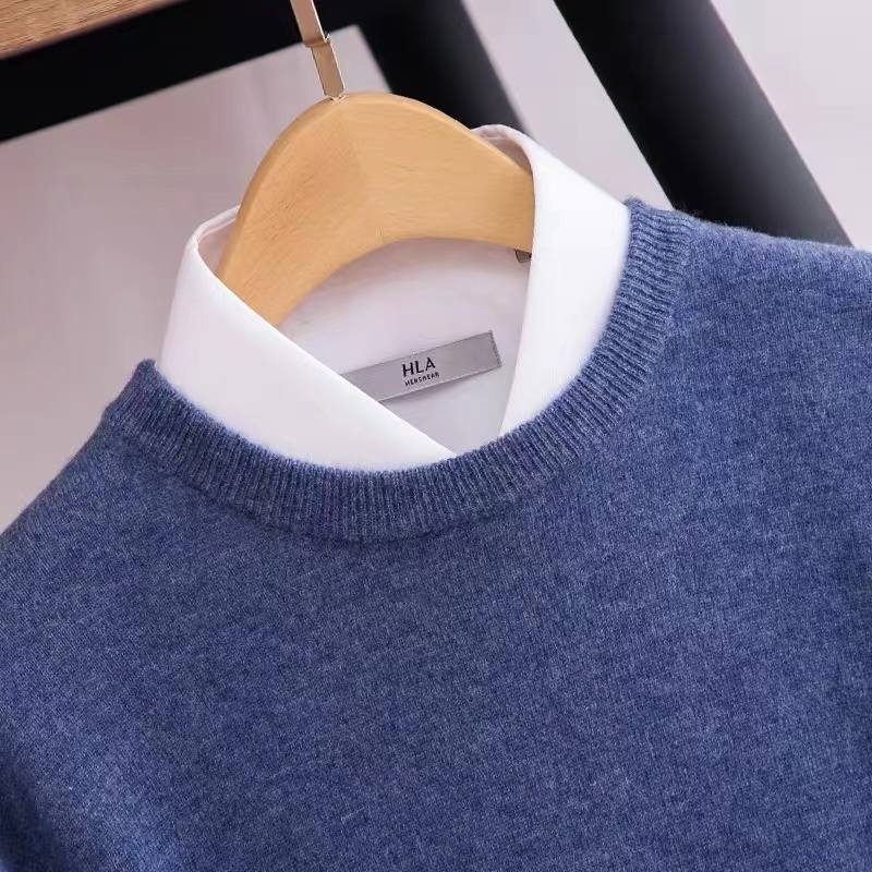 Men's Sweaters Zocept 100 Merino Wool Sweater Round Neck Thickened Tops Autumn Winter Soft Warm Casual Solid Color Knitted Pullover 230831