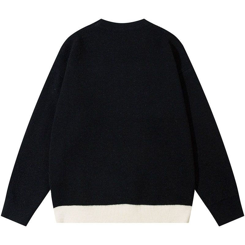 Men's Sweaters Vintage Snow Mountain Jacquard Knitted Sweater Mens Hip Hop Loose Pullover Knitwear Top 230831