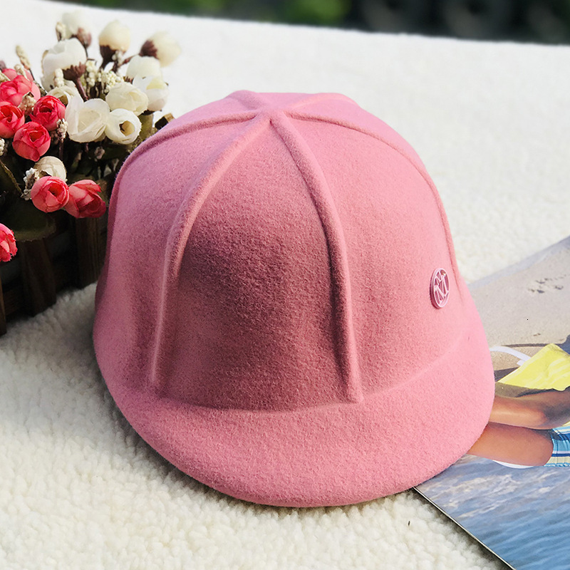 Wide Brim Hats Bucket style spring autumn season woollen baseball caps men women M letter Strip shape fashion sunblock visor hats Equestrian cap 23083