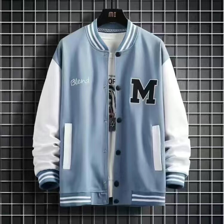 Men's Jackets Big M Letter Print Hip Hop Patchwork Baseball Mens Bomber Men Spring Oversized Streetwear Coats 230831Z
