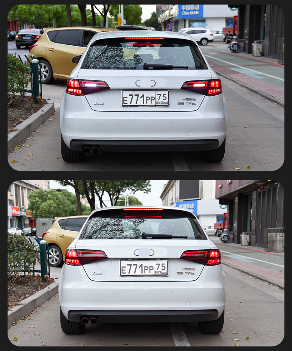 Car Tail Lights for Audi A3 LED Tail Light 2013-20 19 S3 Sportback Rear Lamp LED Turn Signal Taillight Reverse