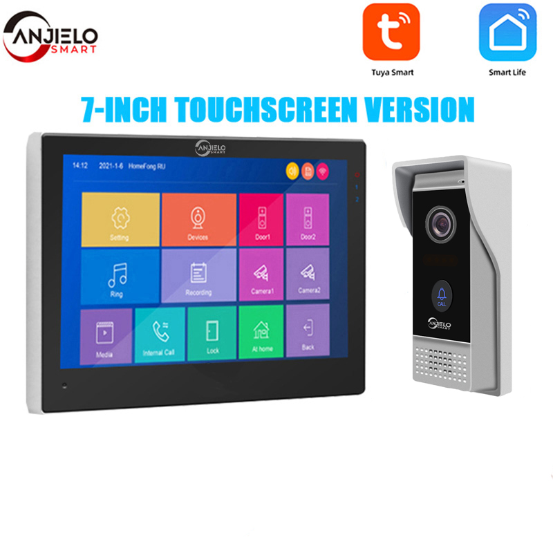 Hot selling 7 inch Touch Monitor with 1080P Wide View Angle Video Doorbell Camera with Motion Detection For Home