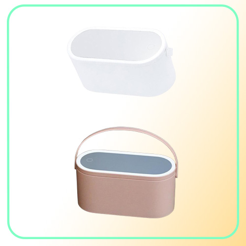 Travel Makeup Case Cosmetics Organizer With LED Light Mirror Portable Cosmetic Box For Women Gifts Bags Cases