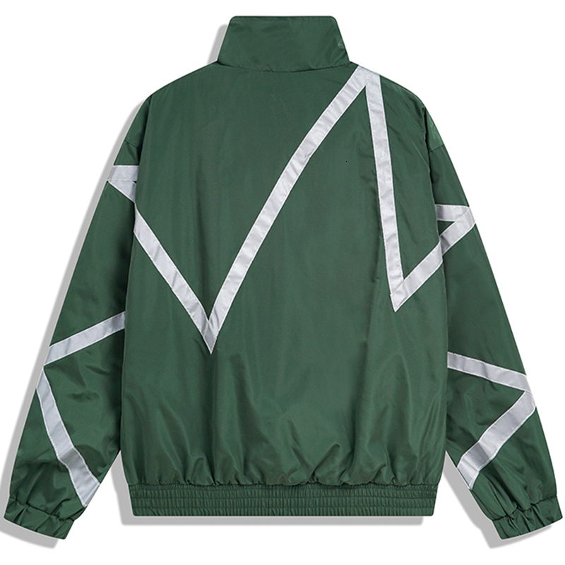 Men's Jackets Streetwear Reflective Jacket Windbreaker Retro Patchwork Men Harajuku Track Coat Unisex Baggy Bomber 230831Z