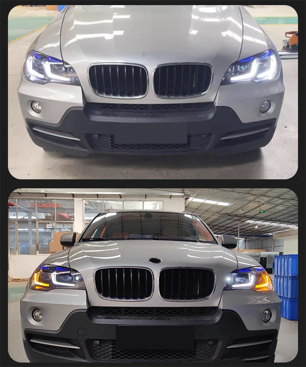Car Headlights for BMW X5 E70 Headlights 2007-2013 E70 LED Blue Style Running Lights Turn Signal Lamp