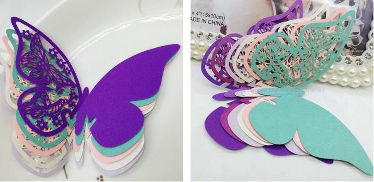 Hollow Butterfly Cup Card Decoration Wine Glass Laser Cut Paper Name Place Seats Cards Favor Wedding Party Baby Shower Table Decorations ZZ