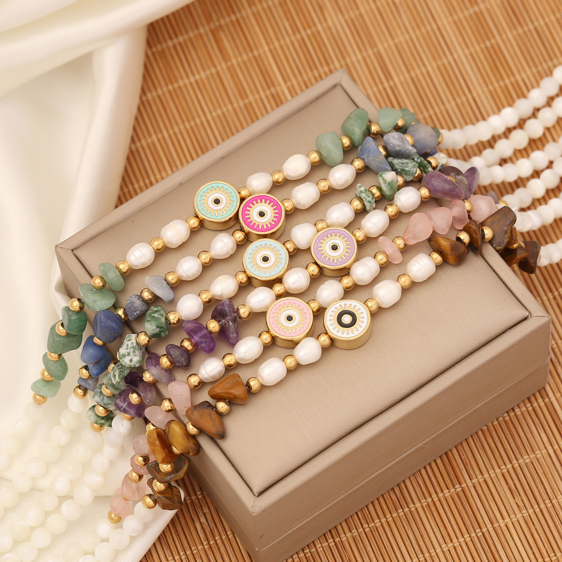 Pendant Necklaces Bohemian Natural Stone Pearl Beaded Necklace For Women Fashion Round Eyes Collar Chain Girl Handmade Jewelry Party Gift 230831