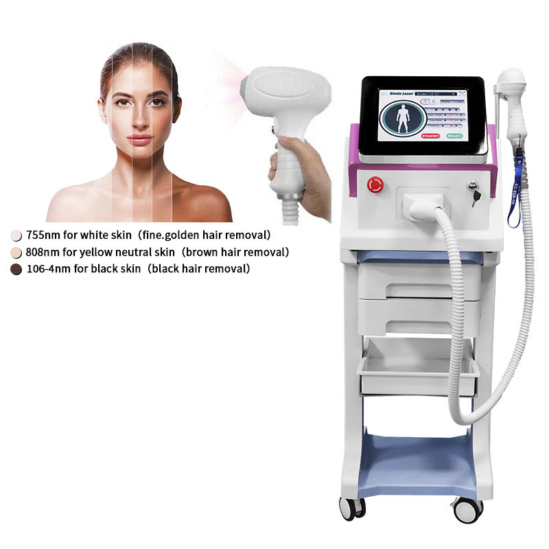 Latest Hot Sales Painless Hair Removal Depilation Machine with Diode Laser Big Spot Size 3 Wavelengths 755nm 808nm 1064nm in Stock
