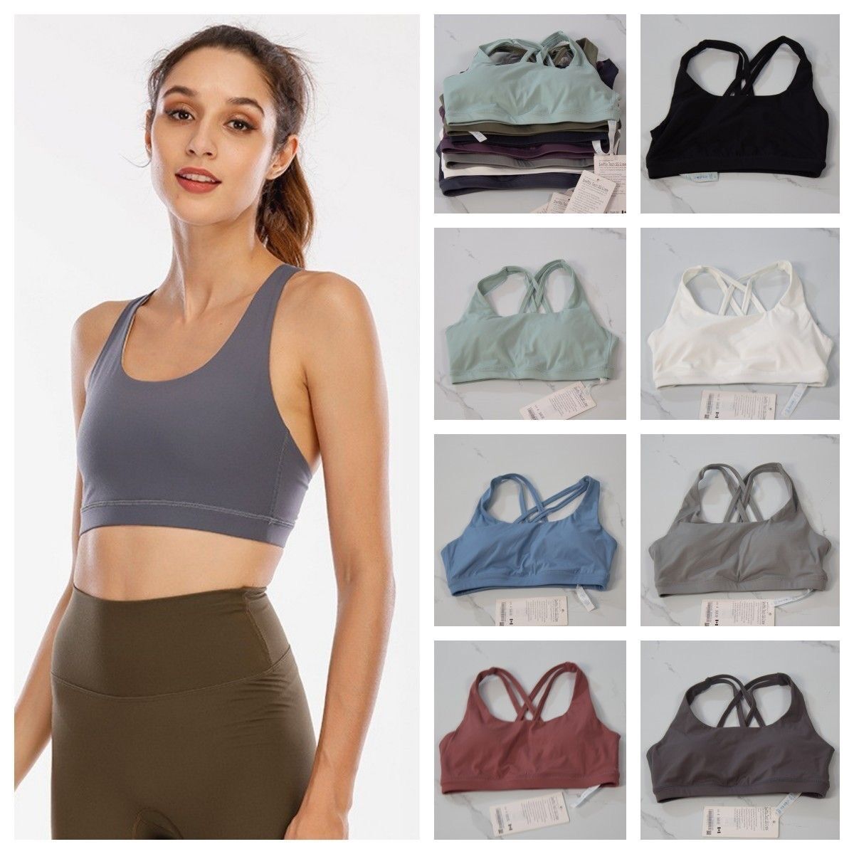 2025 Yoga Fashion designer yoga clothes energy women sports underwear cross bra sexy silicone cotton pad