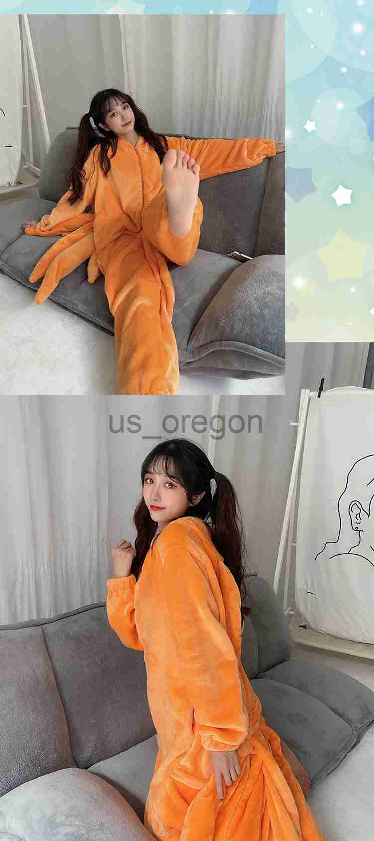 home clothing Uzumaki Kurama Kyuubi Fox Cosplay Costume Kigurumi Adult Unisex Anime Pajamas Flannel Jumpsuit Sleepwear Onesies Prop x0902