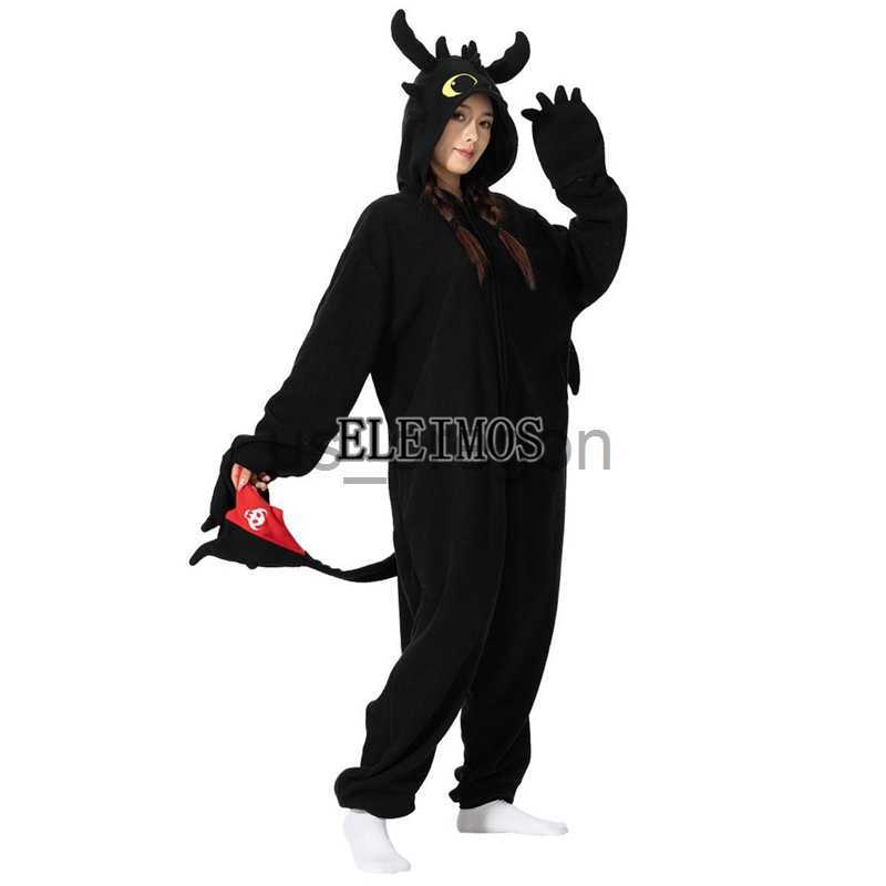 home clothing Kigurumi Onesie Cartoon Tothless Pajamas For Adult Women Men Animal Pyjamas Homewear Halloween Cosplay Party Costume L23117