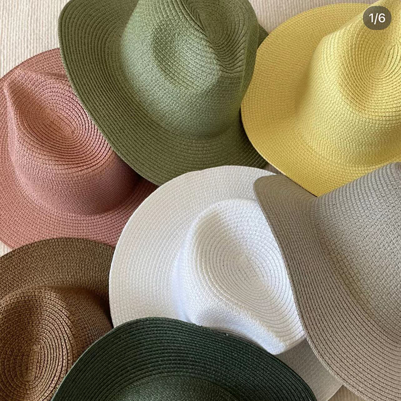 Wide Brim Hats Bucket Fashion Parent child Straw Hat Girls Boys Sun Beach Foldable Women Panama Summer Fedros Holiday Gifts Wholesale 230831