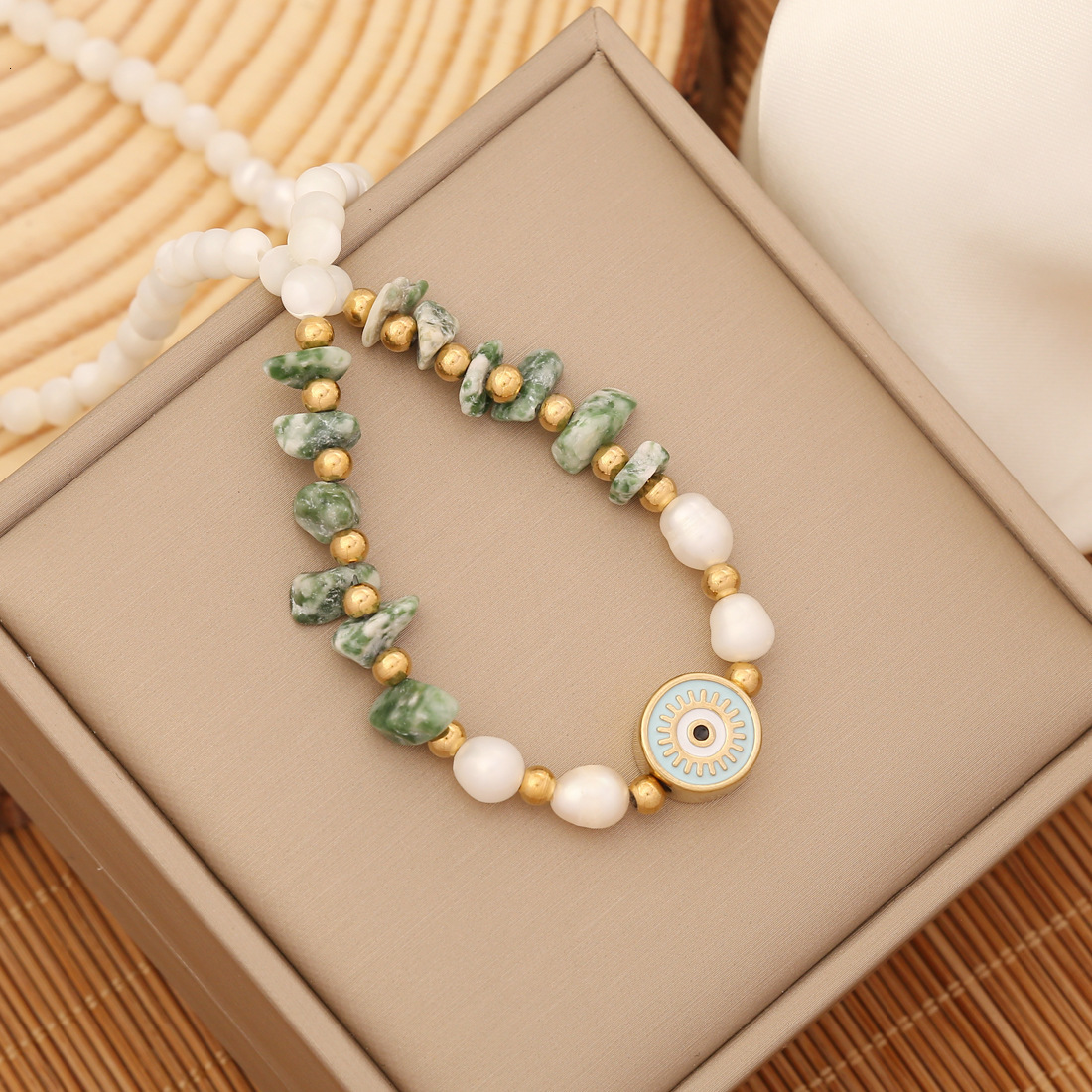 Pendant Necklaces Bohemian Natural Stone Pearl Beaded Necklace For Women Fashion Round Eyes Collar Chain Girl Handmade Jewelry Party Gift 230831