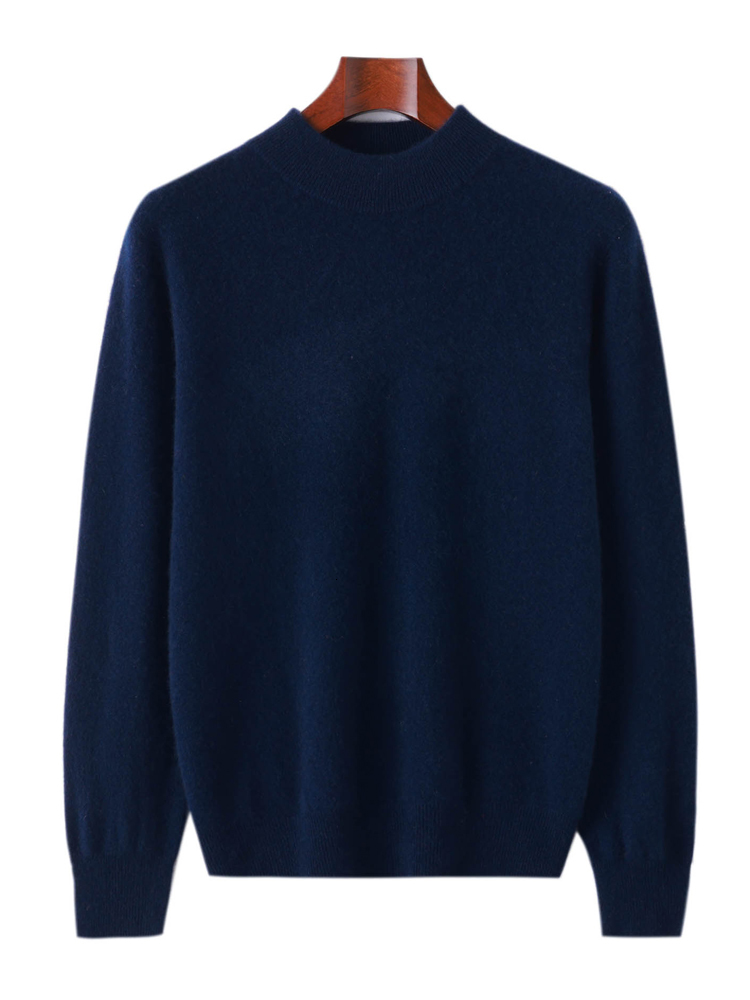 Men's Sweaters Aliselect Fashion 100 Merino Wool Cashmere Men Knitted Sweater Mock Neck Long Sleeve Thick Pullover Autumn Clothing Jumper Top 230