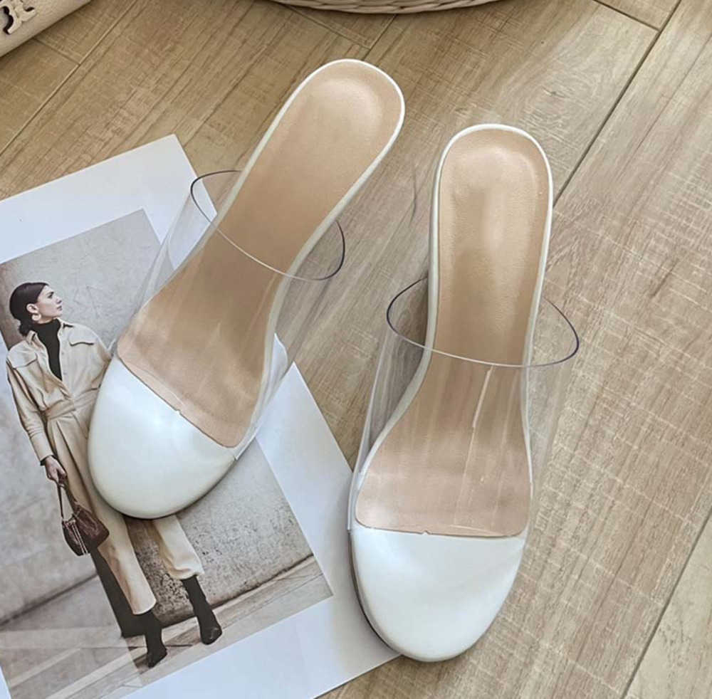 Sandals Designer sandals Women's luxury slippers New transparent slope heel small fragrant wind fish mouth shoes Sexy casual fashion summer transparent shoes #34-40