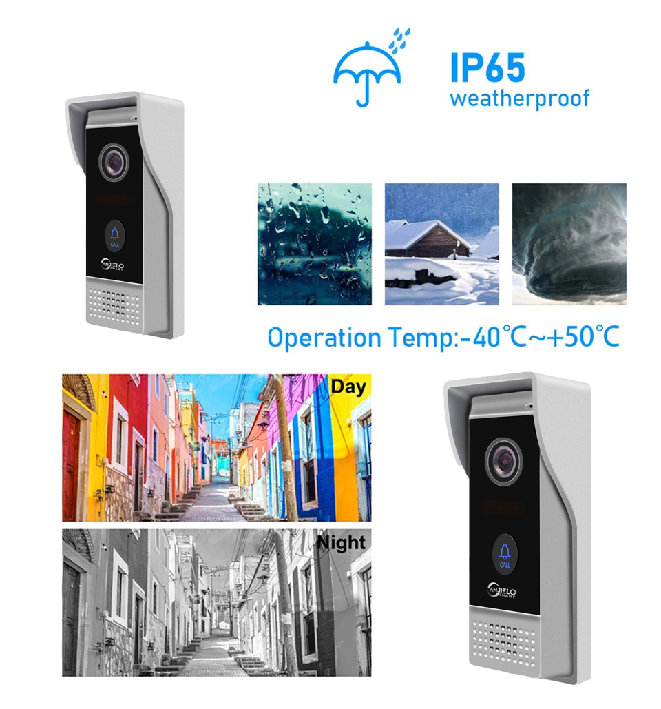 latest anjielosmart 10 inch touch monitor with antithef ir vision doorbell camera video doorphone system for home apartment