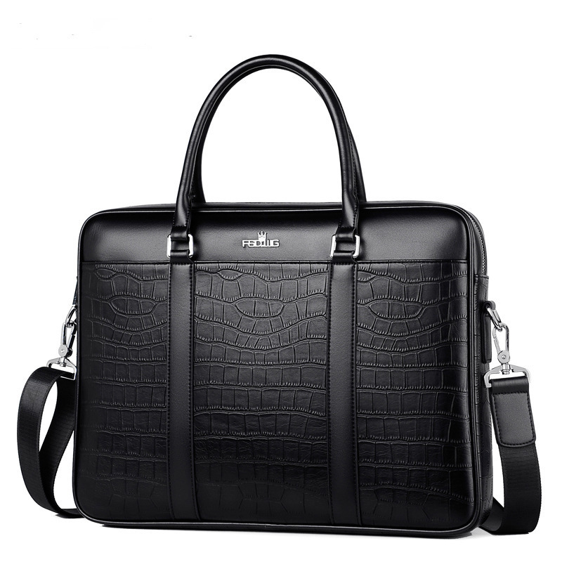 Briefcases Men's Bag Fashion Business Briefcase For Men Pattern Leather Handbag 14inch Laptop Casual Shoulder Bags 230901