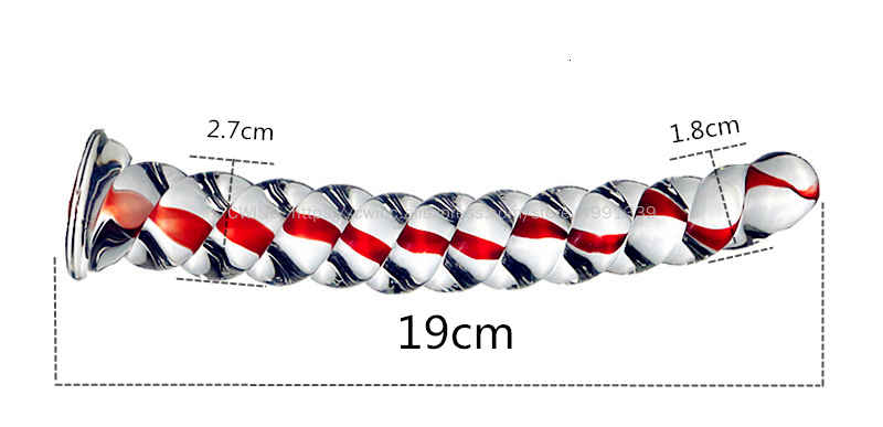 Briefs Panties CW0176 Spiral Penis Dildo Glass 19cm Long Thick Sex Toy 230901