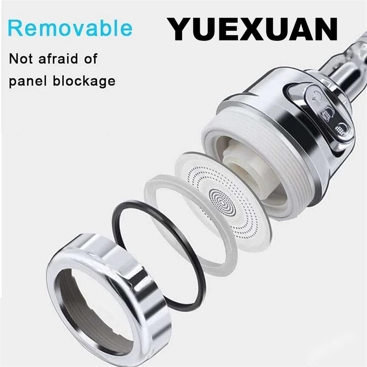yuexuan 360 degree universal swivel faucet kitchen sink aerator water saving faucet with gasket faucet replacement part kitchen bathroom 3 spray modes