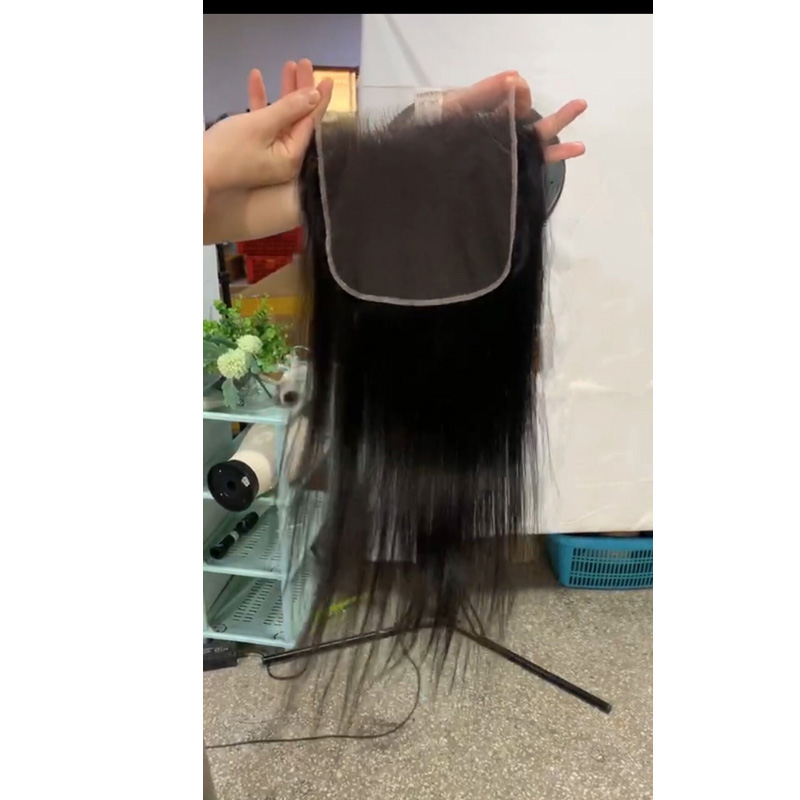 Peruvian Malaysian Indian Brazilian 100% Human Hair Wefts With HD 7X7 Lace Closure 4 Pcs/lot Free Part Straight Natural Color 16-30inch