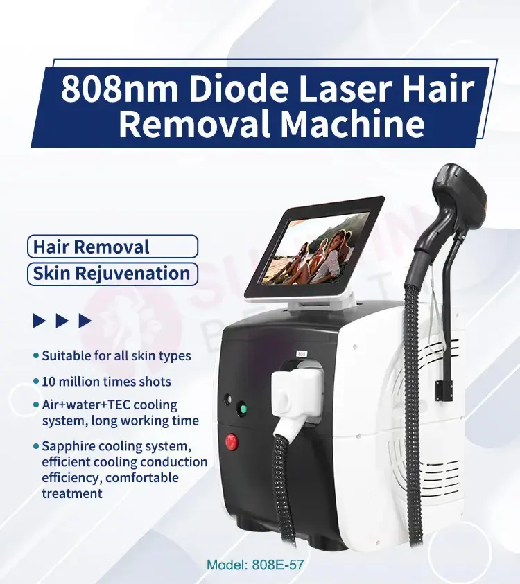 808nm Diode Laser Hair Removal Machine New Skin Care Beauty Device Professional Laser Ice 2 in 1 Compress Depilation Instrument