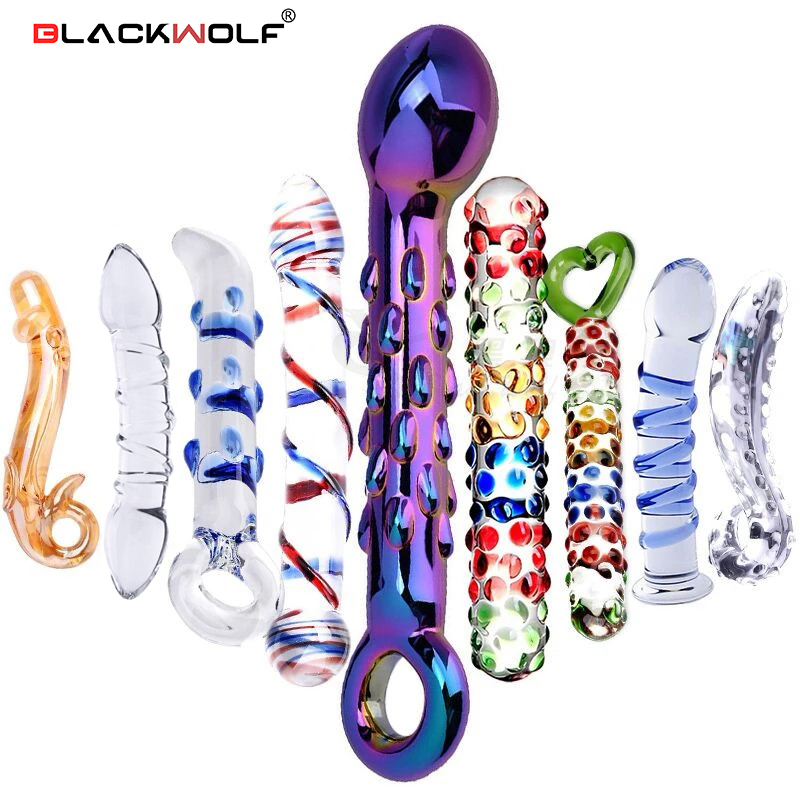 Briefs Panties Black Wolf Crystal Glass Dildos Masturbator Realistic Dildo Penis Large Gspot Anal Butt Plug Adult Sex toys for Woman Female 230901