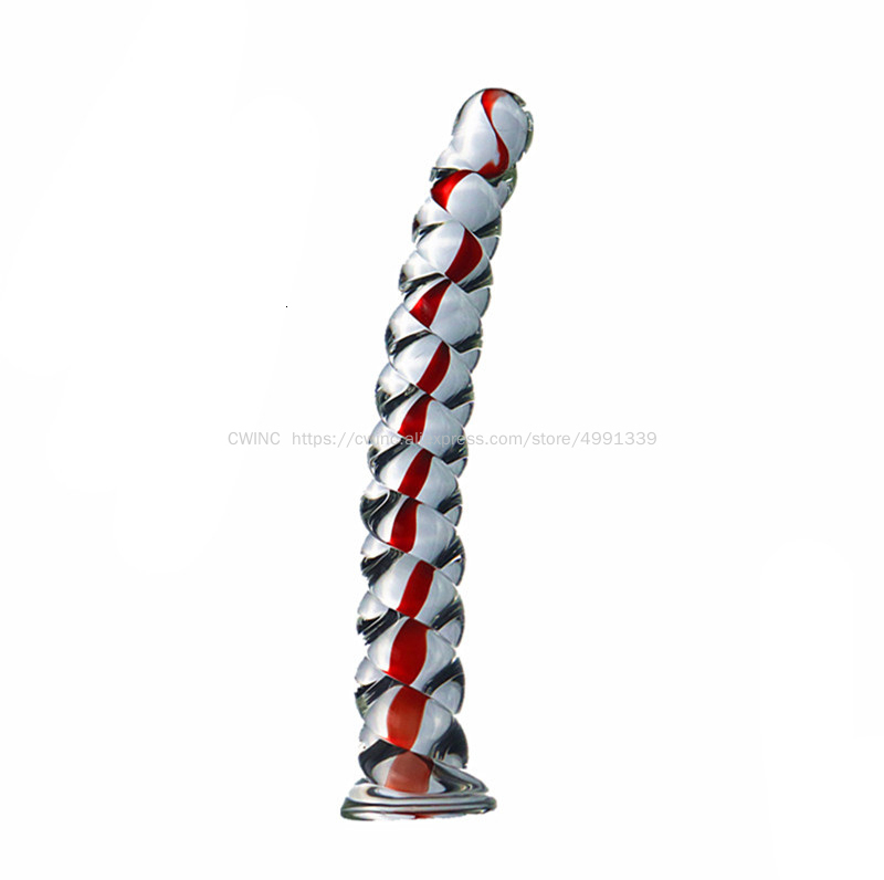 Briefs Panties CW0176 Spiral Penis Dildo Glass 19cm Long Thick Sex Toy 230901