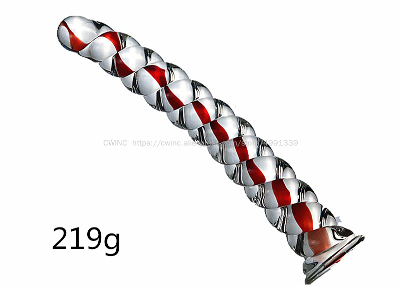 Briefs Panties CW0176 Spiral Penis Dildo Glass 19cm Long Thick Sex Toy 230901