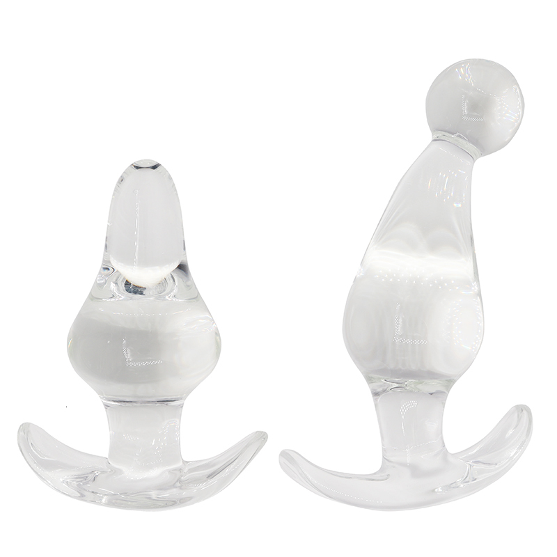 Vibrators Glass Anal Plug Transparent Dildo Sex Toys Anchor Butt Prostate Massager For Men Big Buttplug Anus Stopper 230901