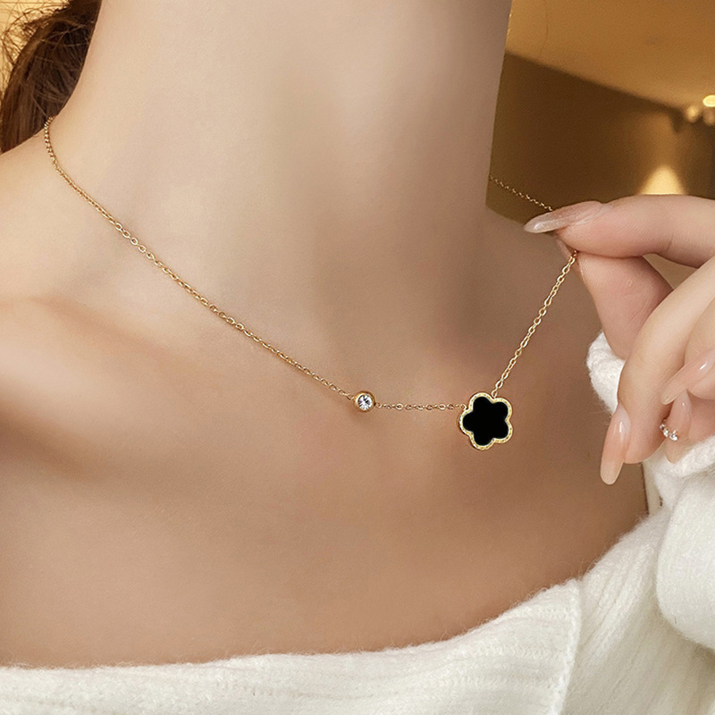 Luxury Brand Five Leaf Clover Pendant Necklace Women 18K Gold Jewelry for Gift
