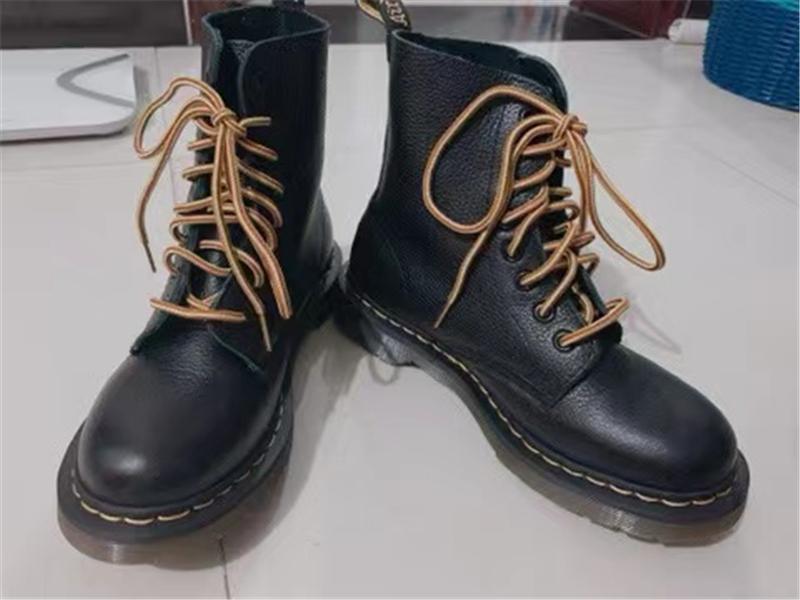 Shoelaces For Martins- Boots- Two-color Striped Polyester Round British Tooling Laces Support Customized length ZZ