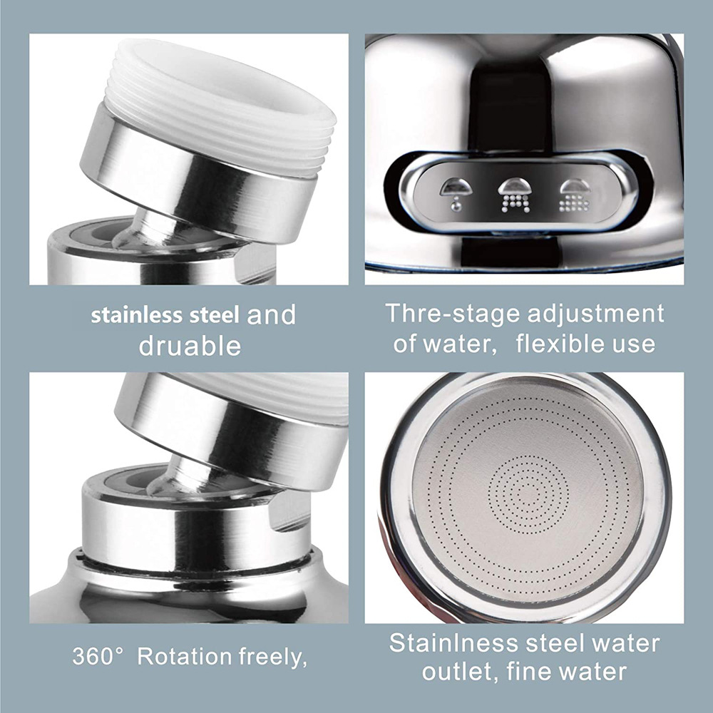 yuexuan 360 degree universal swivel faucet kitchen sink aerator water saving faucet with gasket faucet replacement part kitchen bathroom 3 spray modes
