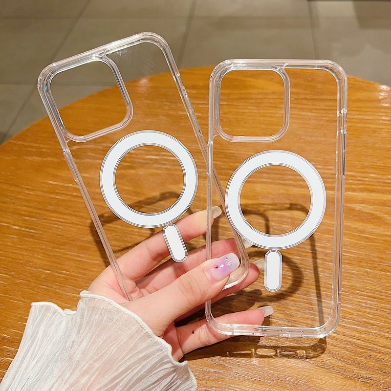 S25 Magnetic Wireless Charging Shockproof Cases For Iphone 17 Air 16E 16 15 14 Plus 13 Pro Max 12 11 Samsung S24 S23 S22 Ultra Hard Acrylic PC Soft TP