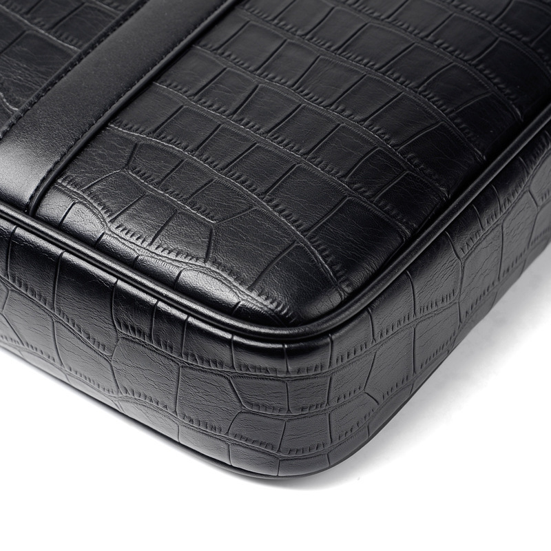 Briefcases Men's Bag Fashion Business Briefcase For Men Pattern Leather Handbag 14inch Laptop Casual Shoulder Bags 230901