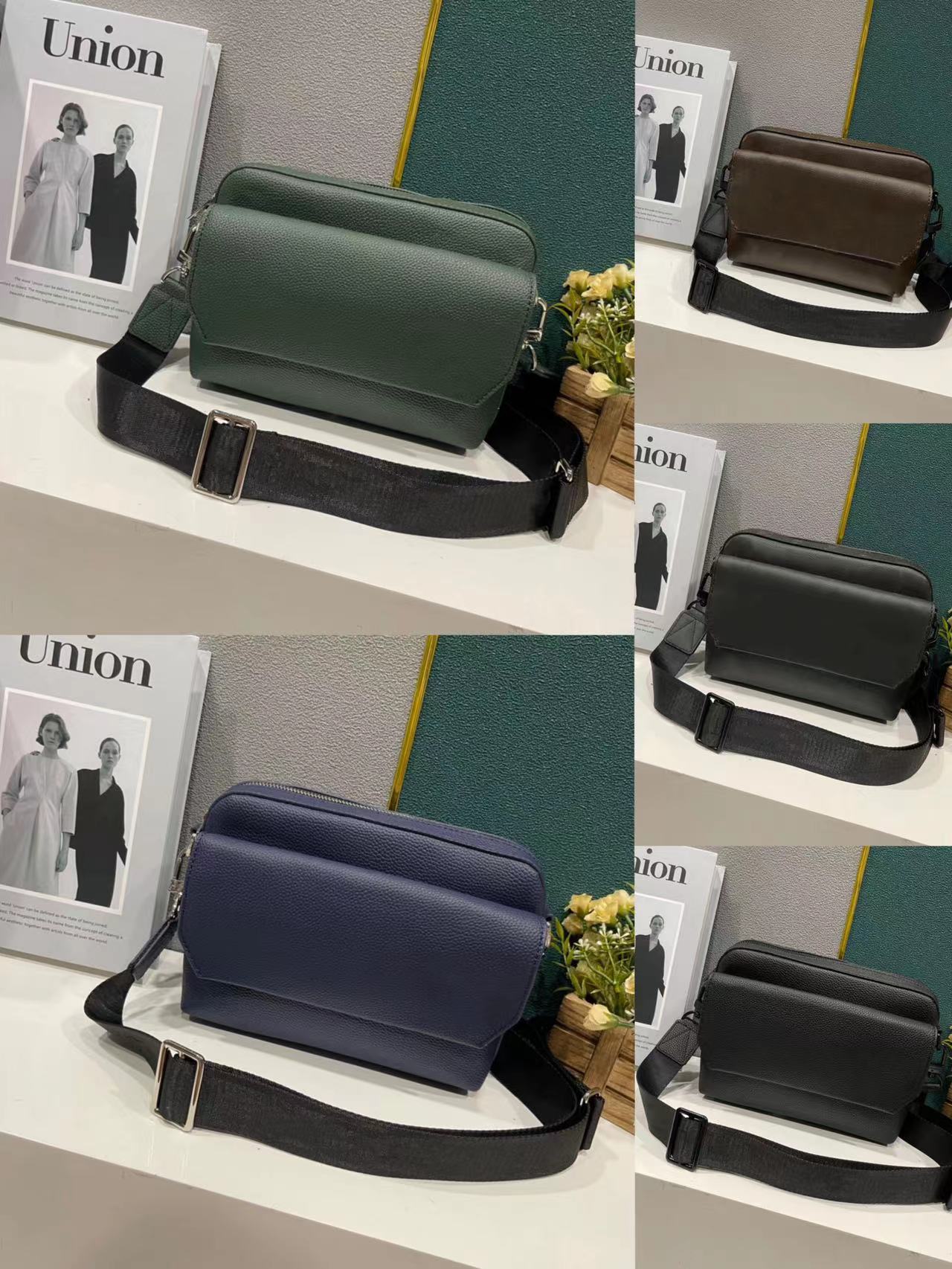 2023 new Handbags Men Leather TRIO Messenger Bags Luxury Shoulder Bag Make up Bag Designer Handbag Tote Man's CrossBody AAAAA