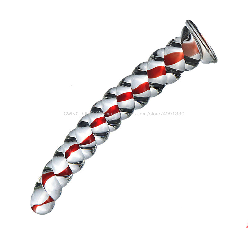 Briefs Panties CW0176 Spiral Penis Dildo Glass 19cm Long Thick Sex Toy 230901
