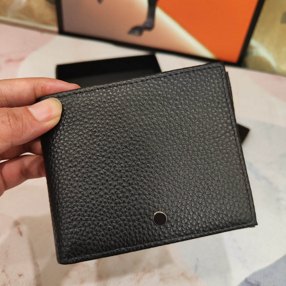 New Genuine Leather Wallet Tumbled Leather Luxurious Passport Bag Designer Credit Cardholder Casual Tote Fashion Coin Purse Gift Set box