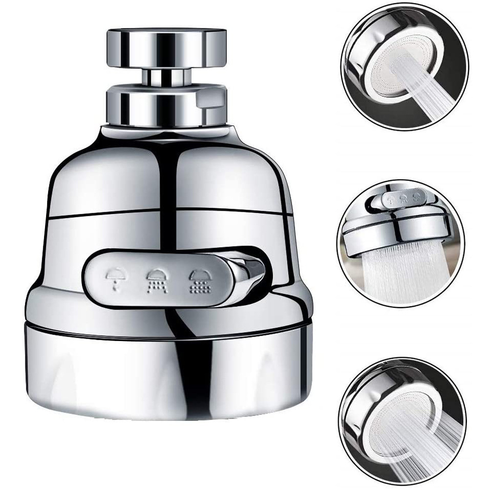 yuexuan 360 degree universal swivel faucet kitchen sink aerator water saving faucet with gasket faucet replacement part kitchen bathroom 3 spray modes