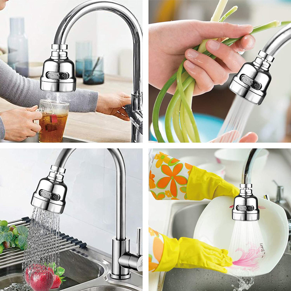 yuexuan 360 degree universal swivel faucet kitchen sink aerator water saving faucet with gasket faucet replacement part kitchen bathroom 3 spray modes