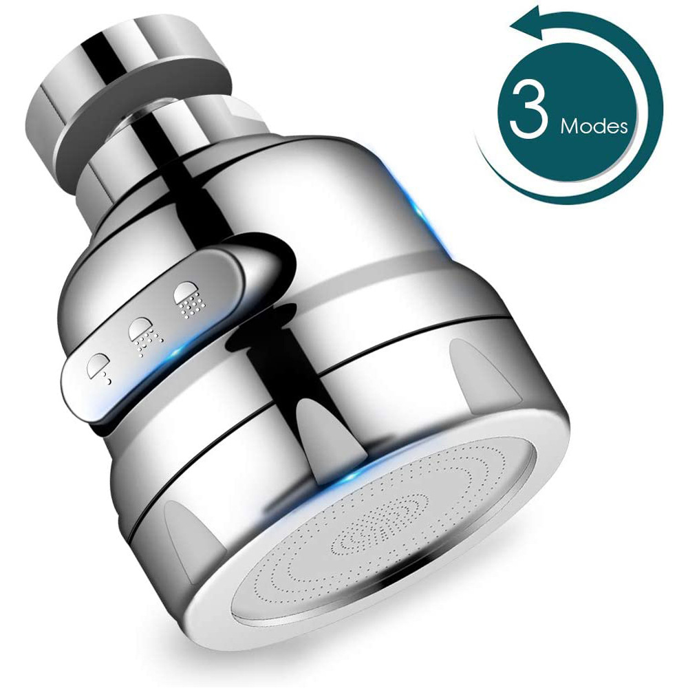 yuexuan 360 degree universal swivel faucet kitchen sink aerator water saving faucet with gasket faucet replacement part kitchen bathroom 3 spray modes