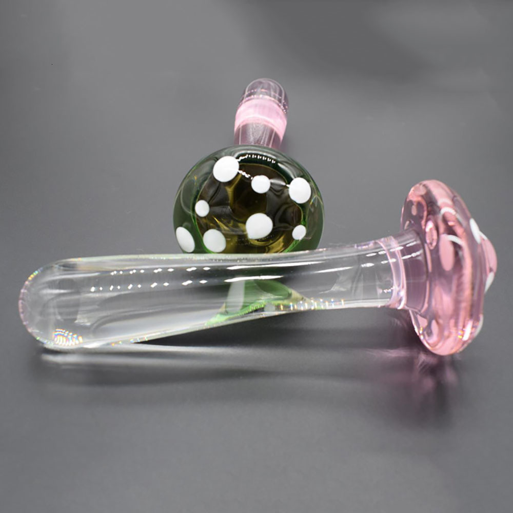 Vibrators Mushroom Glass Anal Plug for Women Sexual Toy Adult Buttplug Prostate Massager Sex Toys Shop 230901