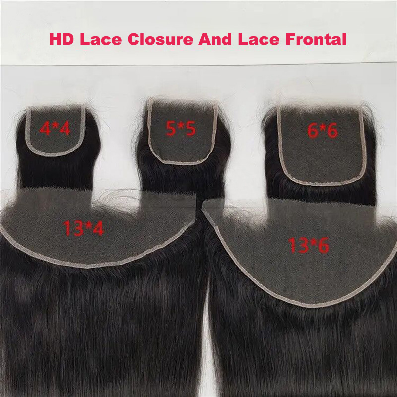 5X5 HD Deep Wave 13*6 HD 13X4 Lace Frontal 7X7 Lace Closure Brazilian Human Hair Top Closures 12-24inch Natural Color
