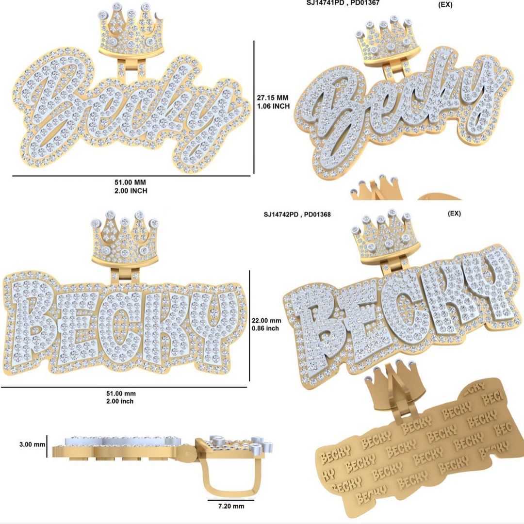 Custom pendant Hip Hop Moissante Luxury Jewelry Women Custom Iced out Name Pendant Necklace 925 Sier Cuban Chain Necklace in Rose Gold