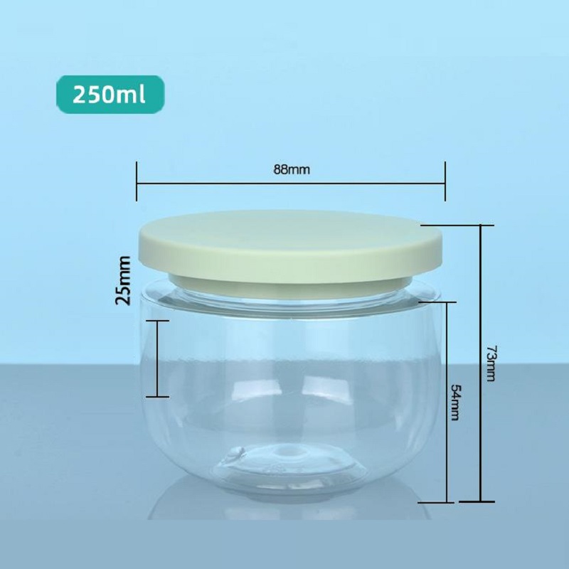 Hair Mask Bottle Refillable 8oz Skincare Cream Jars Empty Clear Wide Month Bottles Round Bottom White Green Screw Lid Plastic Pots Containters For Cos