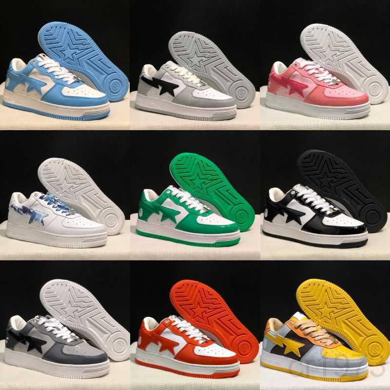 a 2023 Bathing Ape Low Casual Shoes Abc Camo Stars Man Sk8 Women White Green Red Black Yellow Sneakers