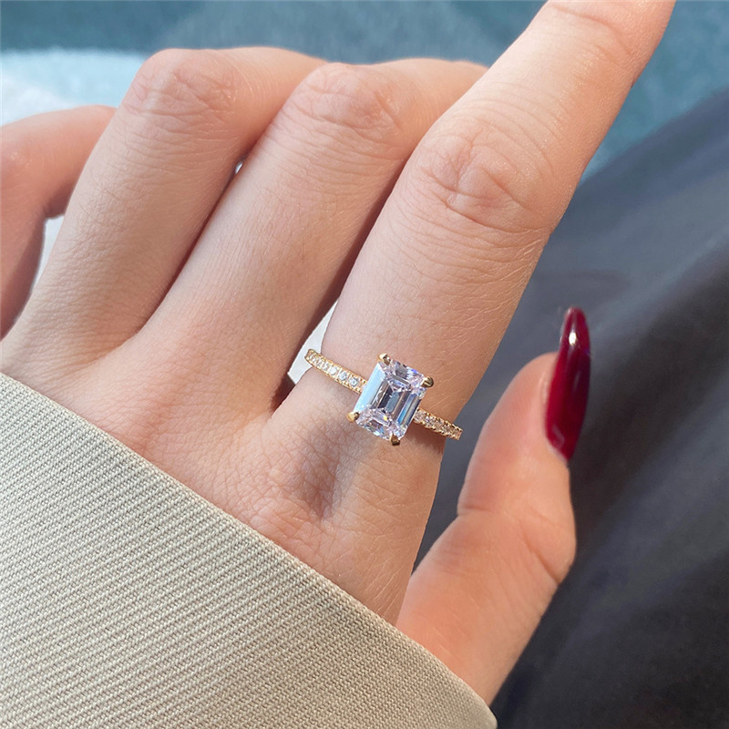 Fashionable wed designer ring for woman sterling sier dia round oval 5A zirconia love eternity promise wedding engagement rings gift box