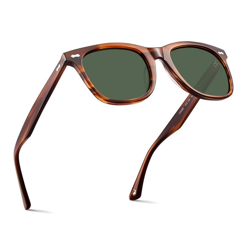 CARFIA Polarized Sunglasses 5356 Square Bigger legs Glasses 50mm 3 colors UV400 Protection Sun Glasses For Men Women With Case